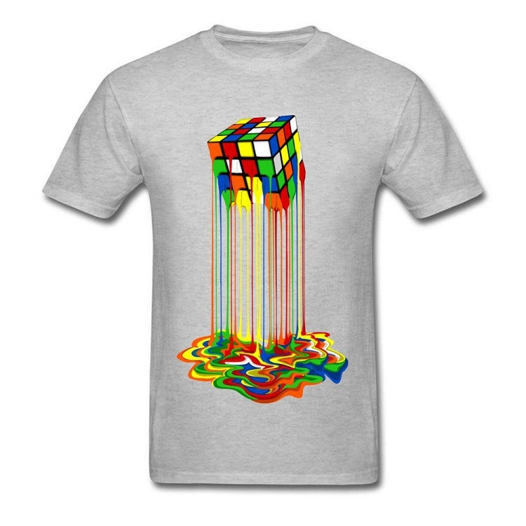 Rubik's Cube Men And Women Couples Same T-shirt Clothes Summer