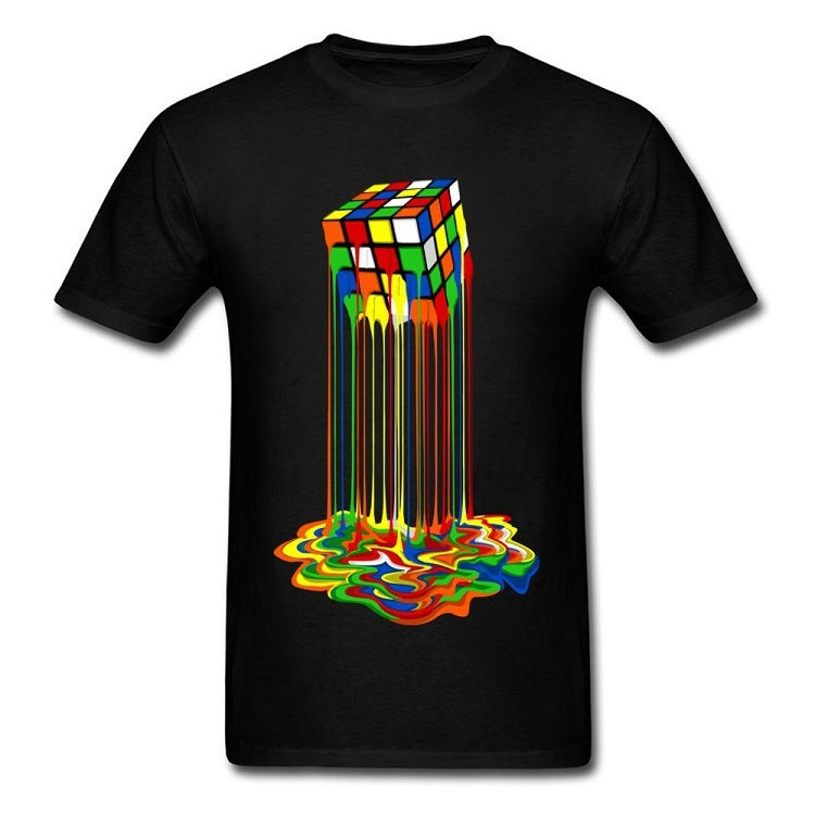 Rubik's Cube Men And Women Couples Same T-shirt Clothes Summer