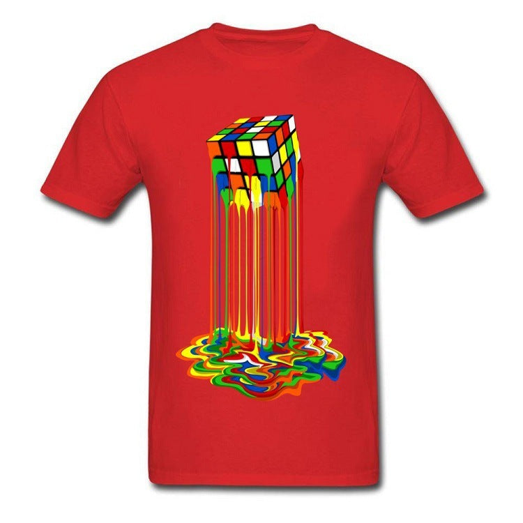Rubik's Cube Men And Women Couples Same T-shirt Clothes Summer