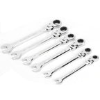 6Pcs Flexible Head Multi Functional Ratchet Conination Spanner Wrench 8-17mm Repair Tools Set