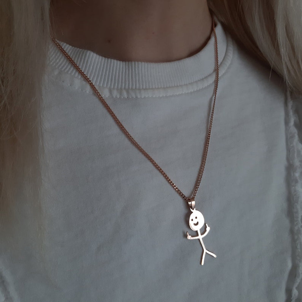 Funny Graffiti Necklace Funny Doodle Necklace