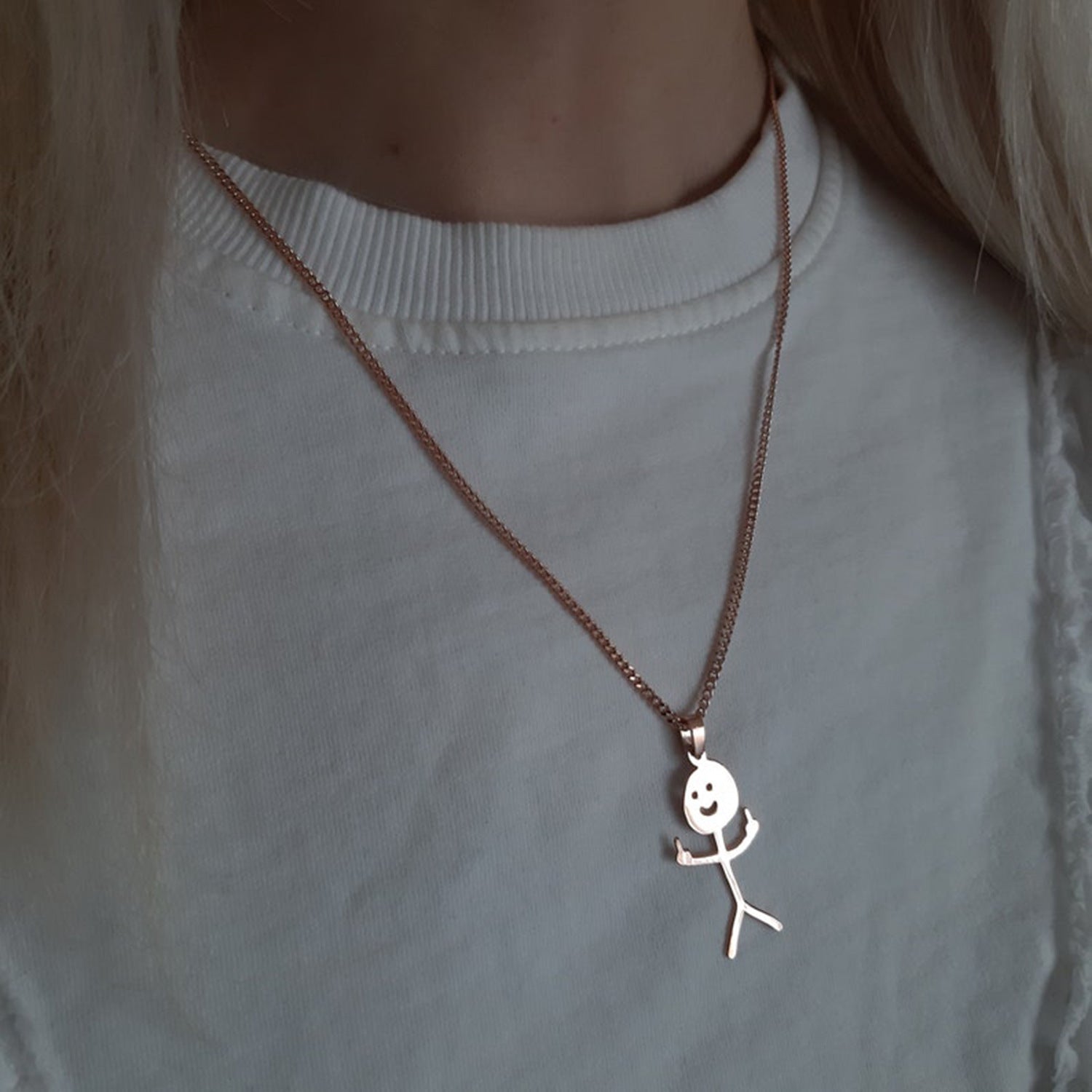 Funny Graffiti Necklace Funny Doodle Necklace