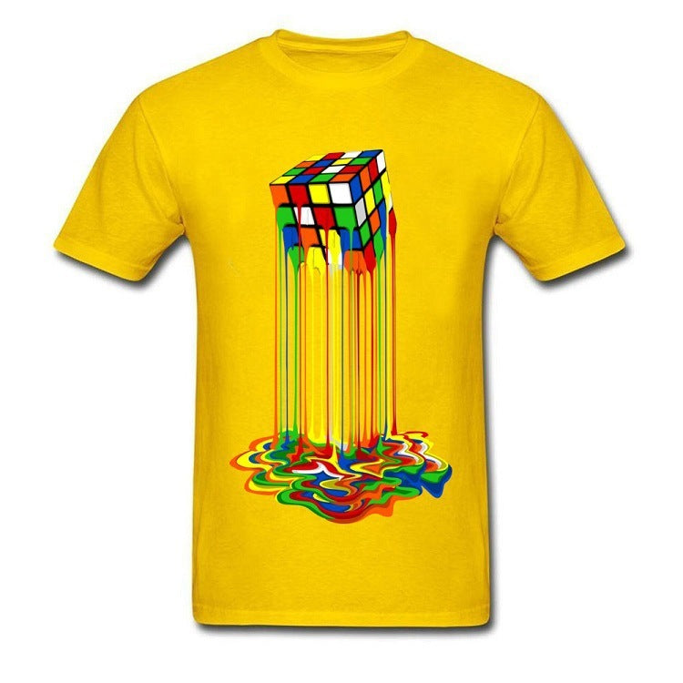 Rubik's Cube Men And Women Couples Same T-shirt Clothes Summer